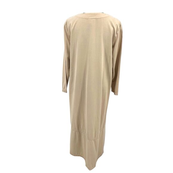 Blue‎ Cactus Vintage Women’s Maxi Dress Large 100% Cotton Long Sleeve Tan - Picture 2 of 7